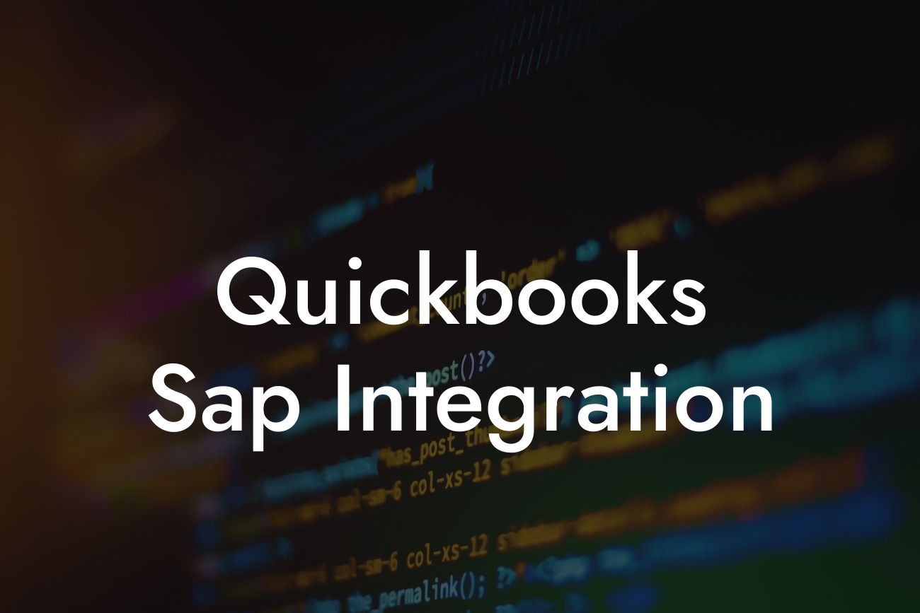 Quickbooks Sap Integration