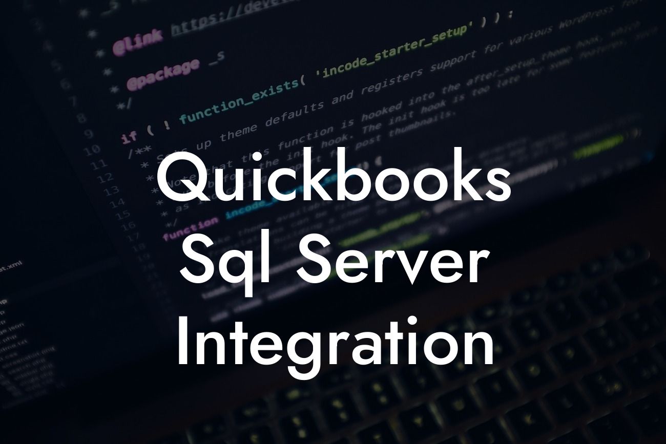 Quickbooks Sql Server Integration