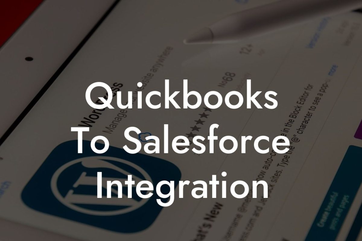 Quickbooks To Salesforce Integration