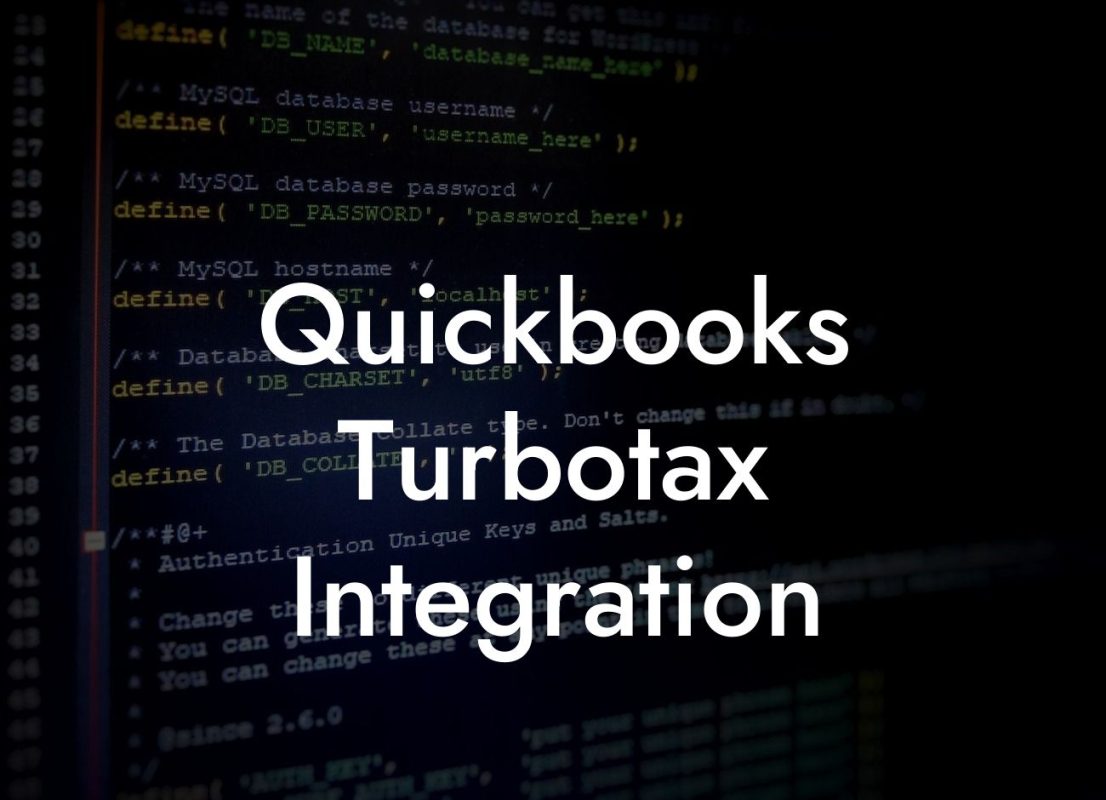 Quickbooks Turbotax Integration