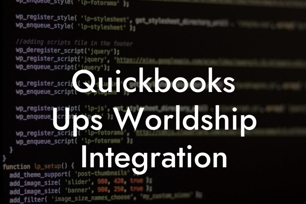 Quickbooks Ups Worldship Integration