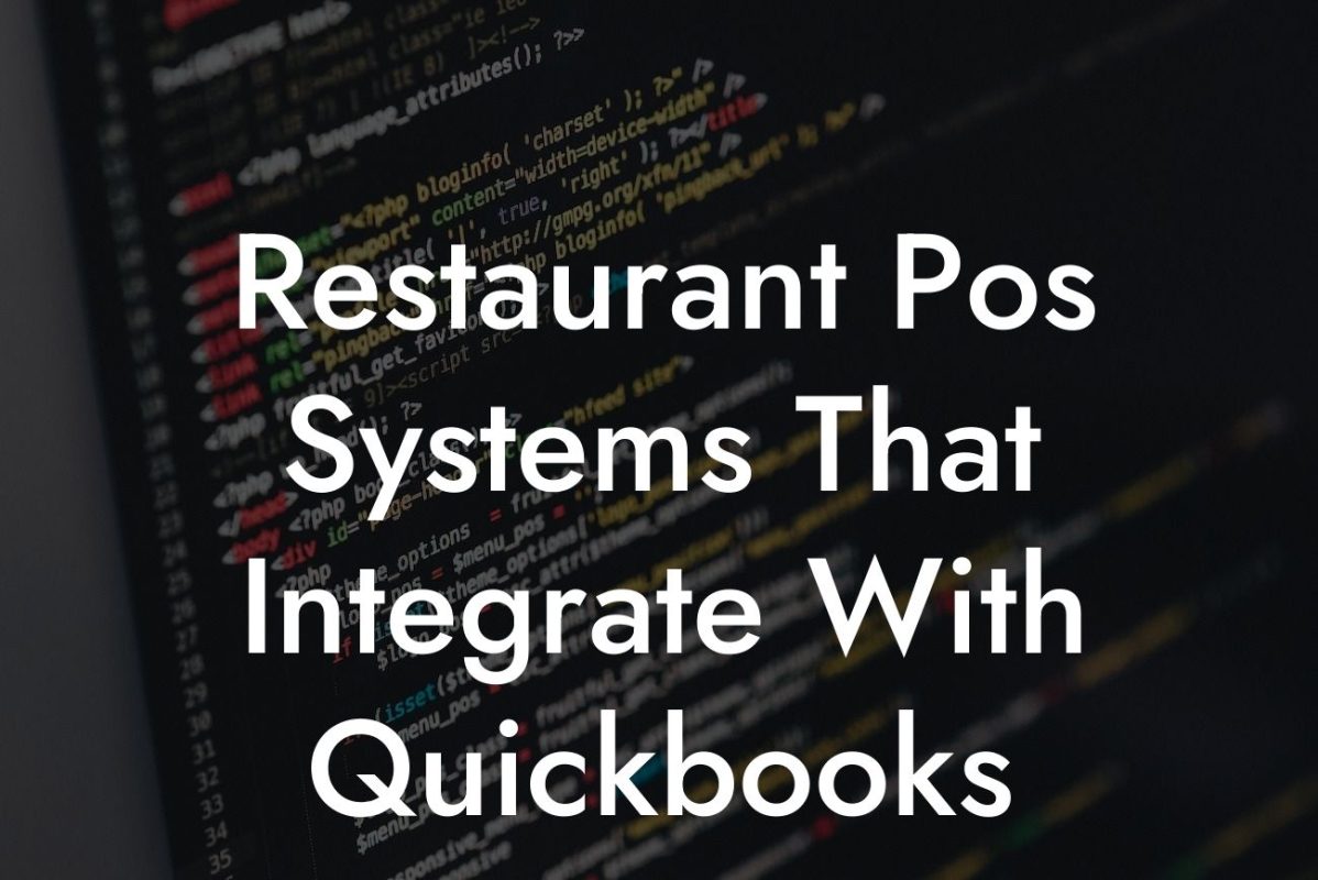 Restaurant Pos Systems That Integrate With Quickbooks