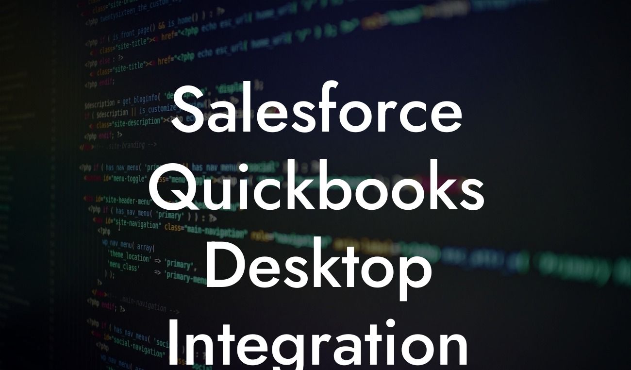 Salesforce Quickbooks Desktop Integration
