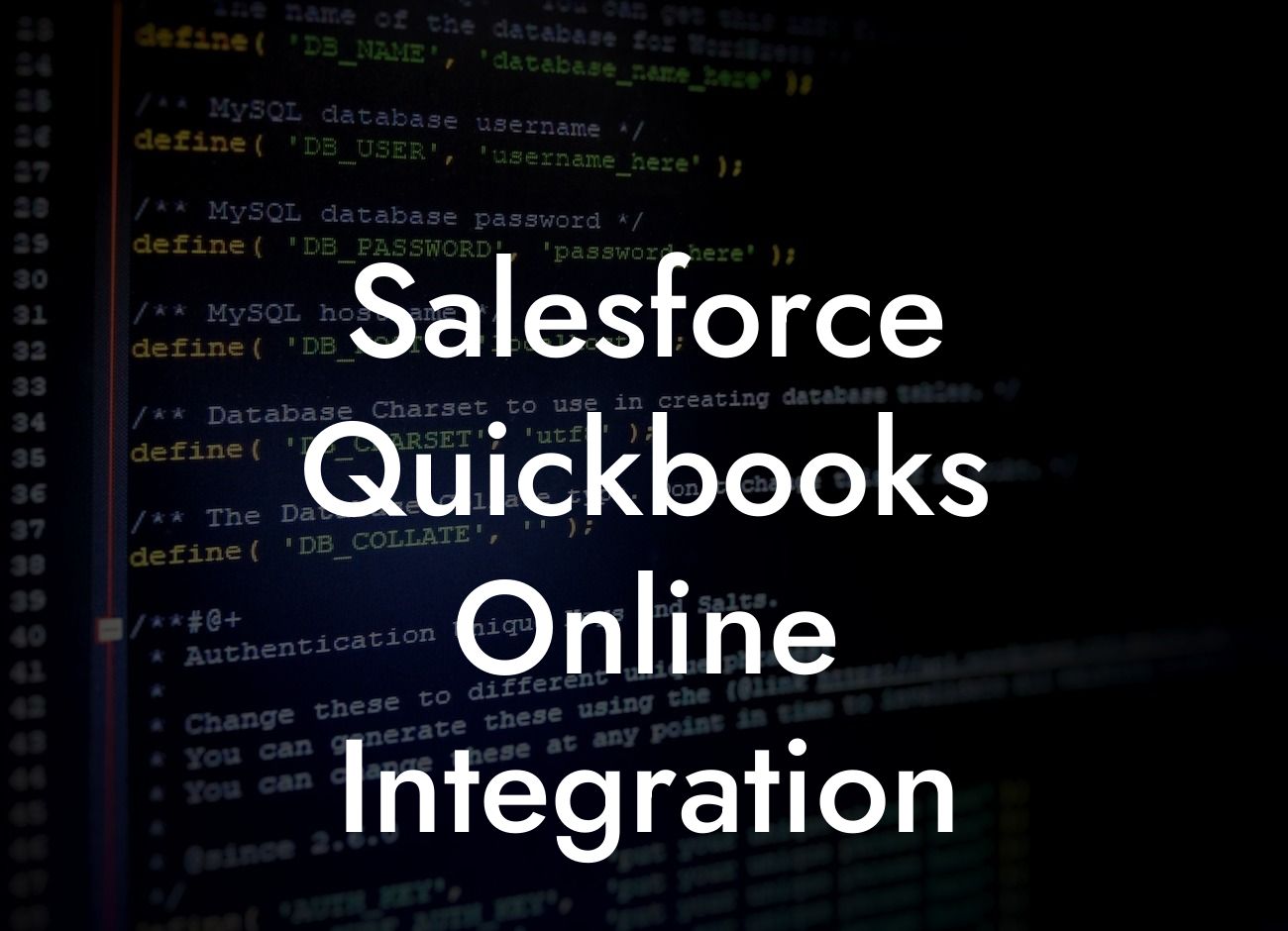 Salesforce Quickbooks Online Integration