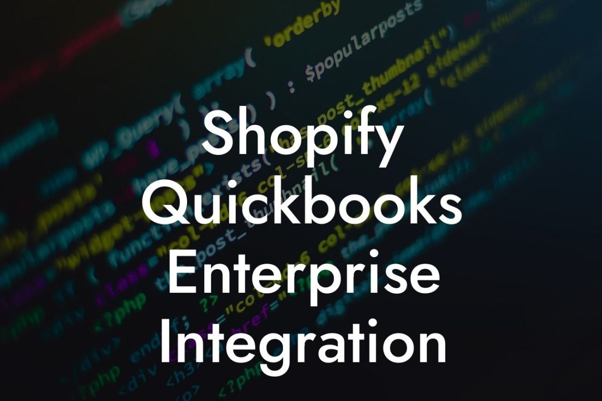 Shopify Quickbooks Enterprise Integration