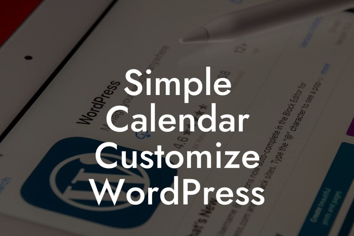 Simple Calendar Customize WordPress