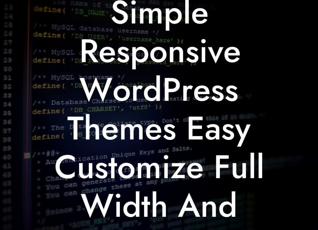 Simple Responsive WordPress Themes Easy Customize Full Width And Sidebar Templates