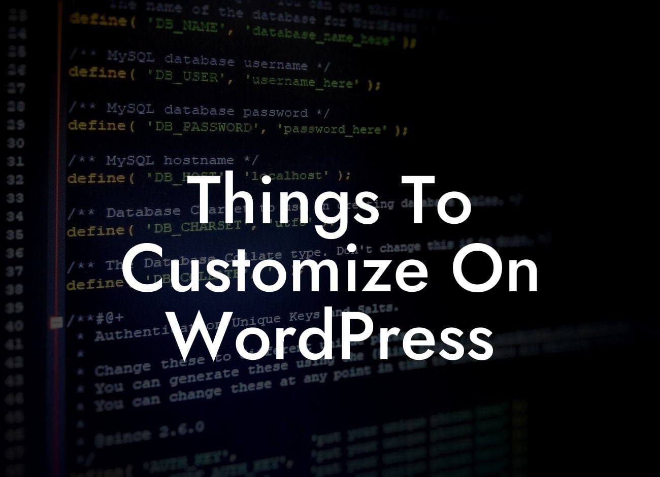 Things To Customize On WordPress