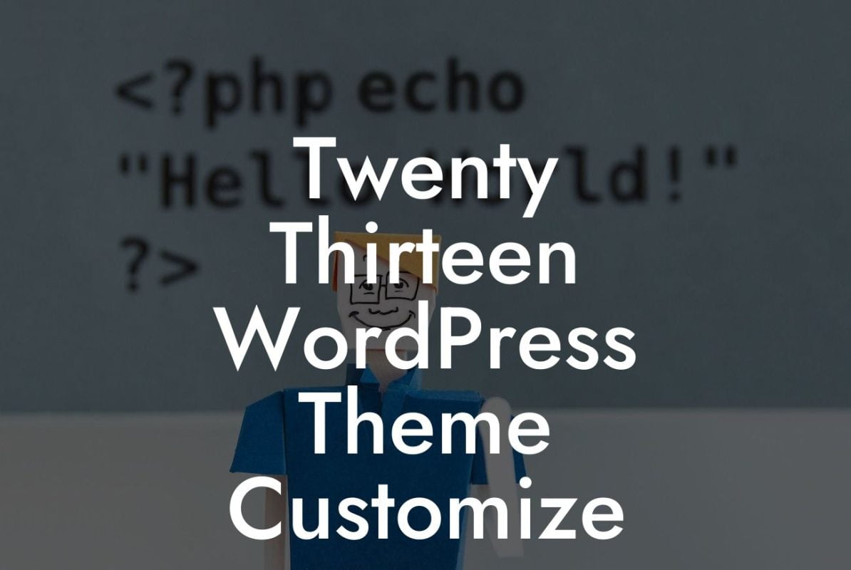 Twenty Thirteen WordPress Theme Customize