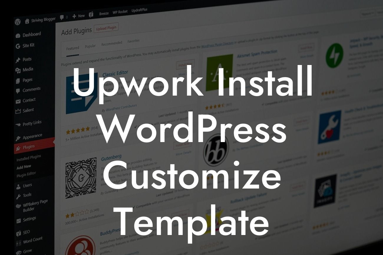 Upwork Install WordPress Customize Template