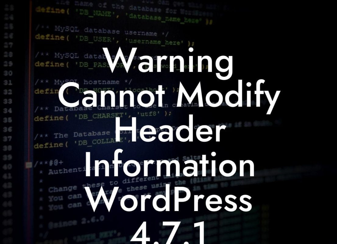 Warning Cannot Modify Header Information WordPress 4.7.1