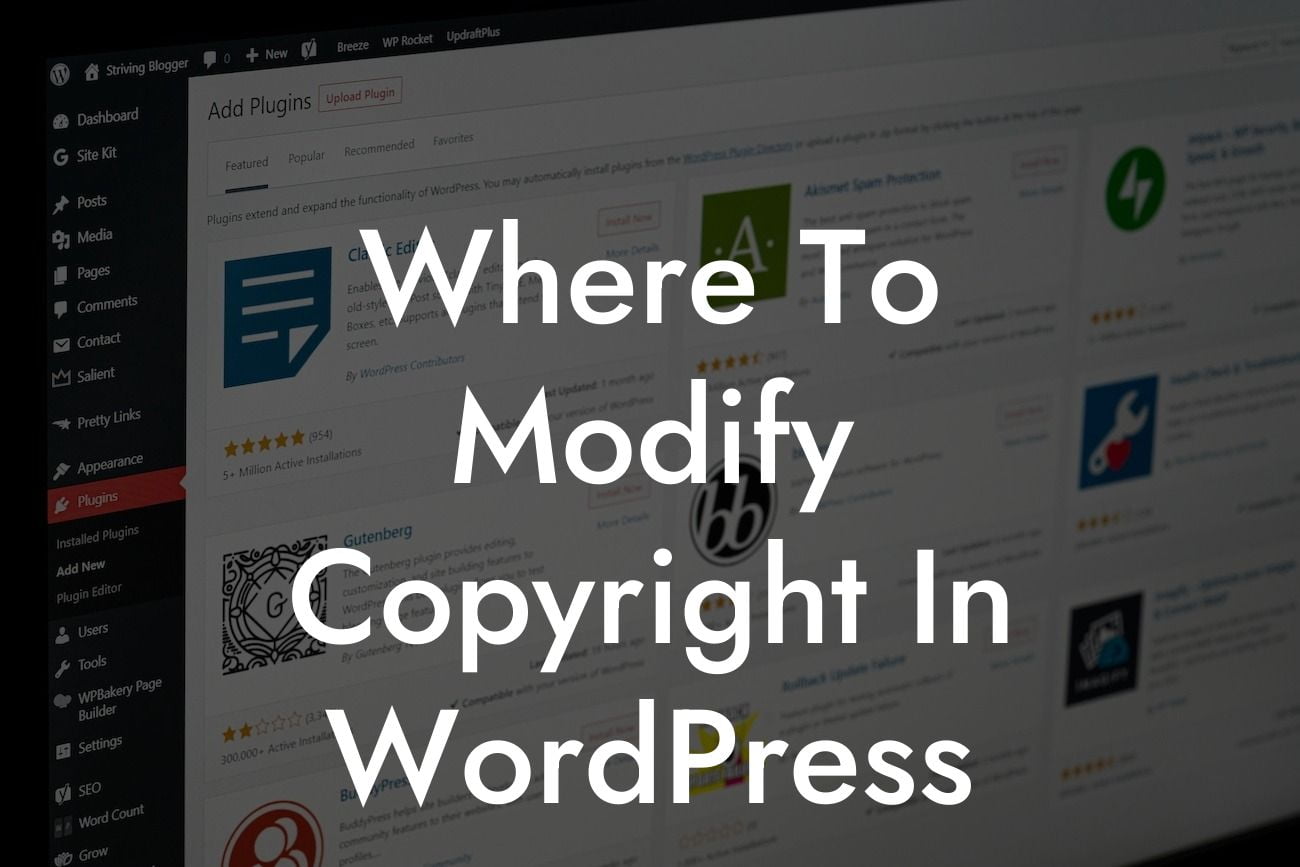 Where To Modify Copyright In WordPress