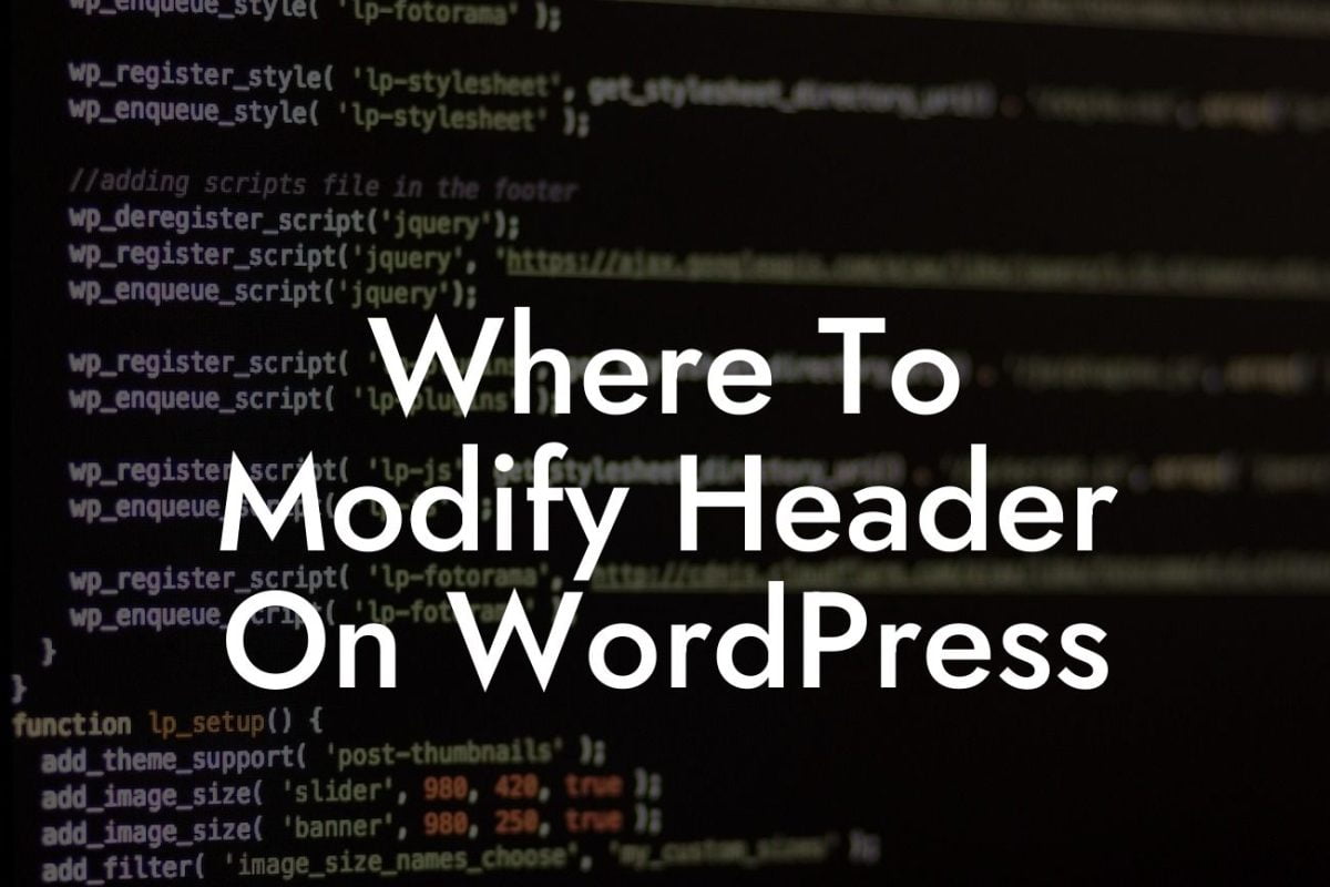 Where To Modify Header On WordPress