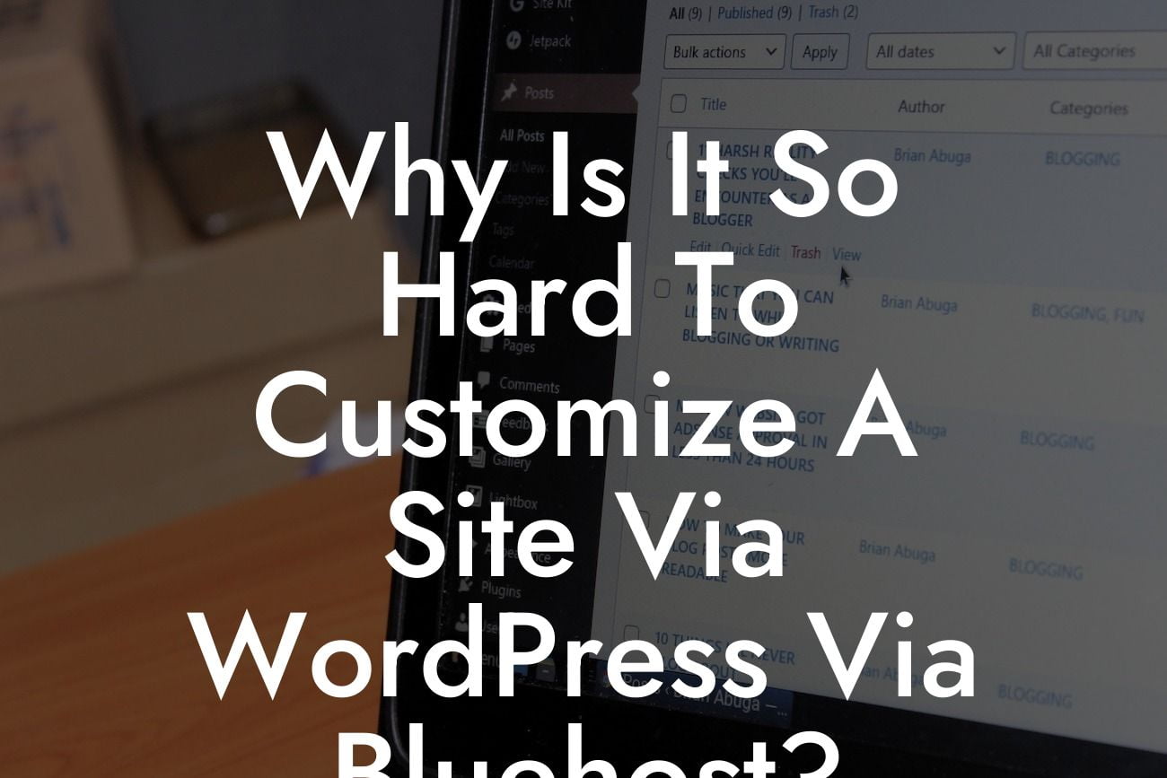 Why Is It So Hard To Customize A Site Via WordPress Via Bluehost?