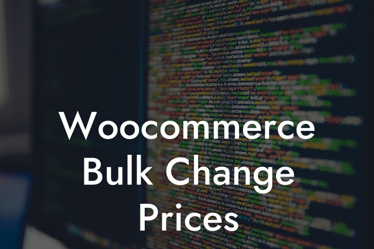 Woocommerce Bulk Change Prices