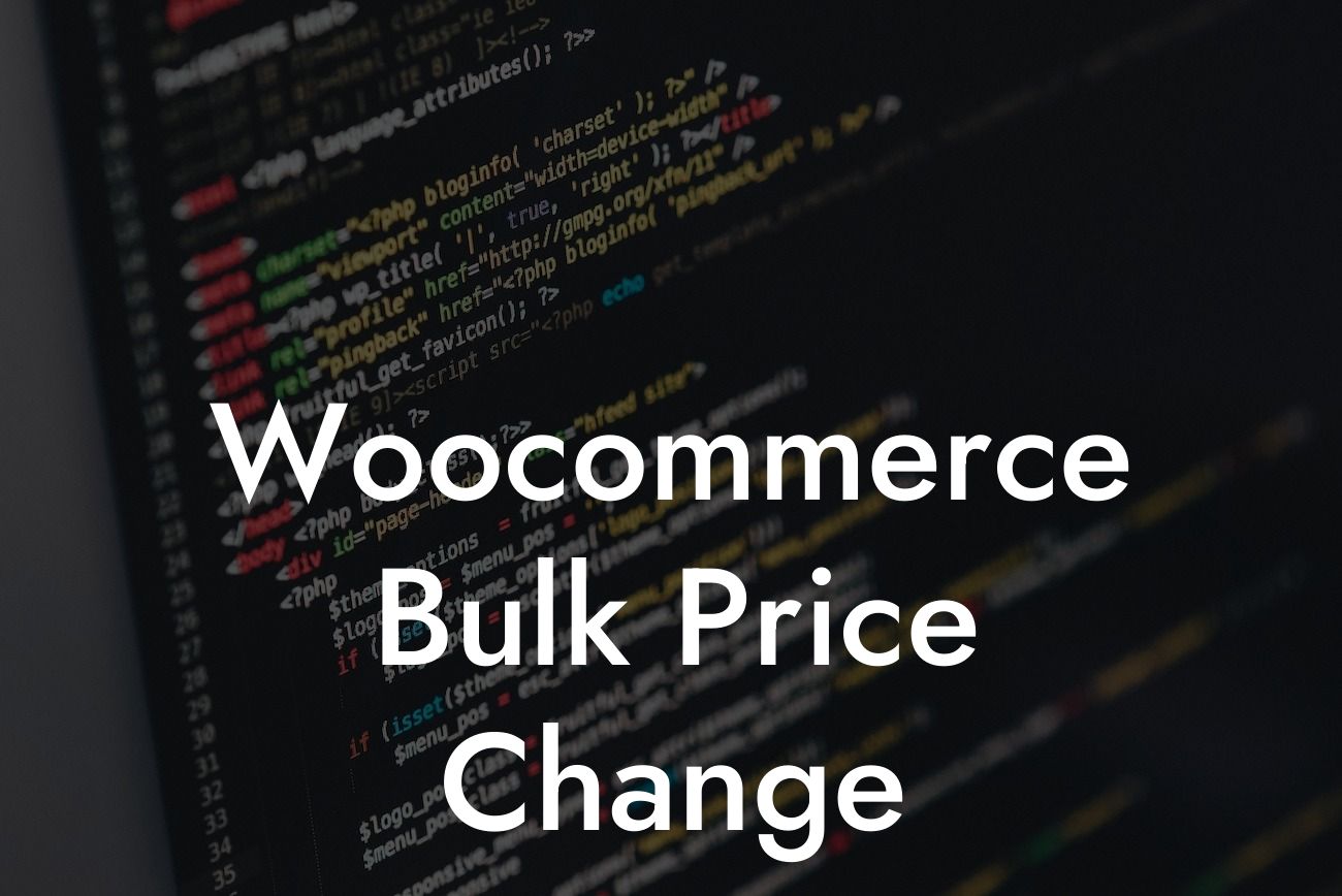 Woocommerce Bulk Price Change