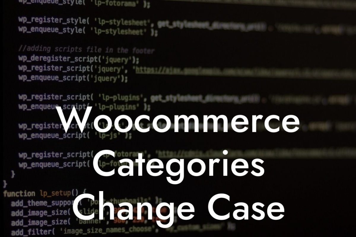 Woocommerce Categories Change Case