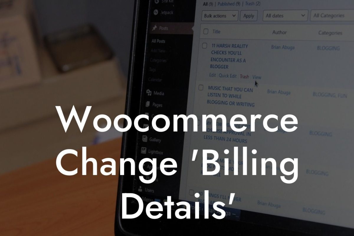 Woocommerce Change 'Billing Details'