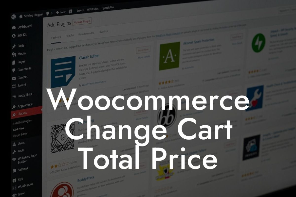 Woocommerce Change Cart Total Price