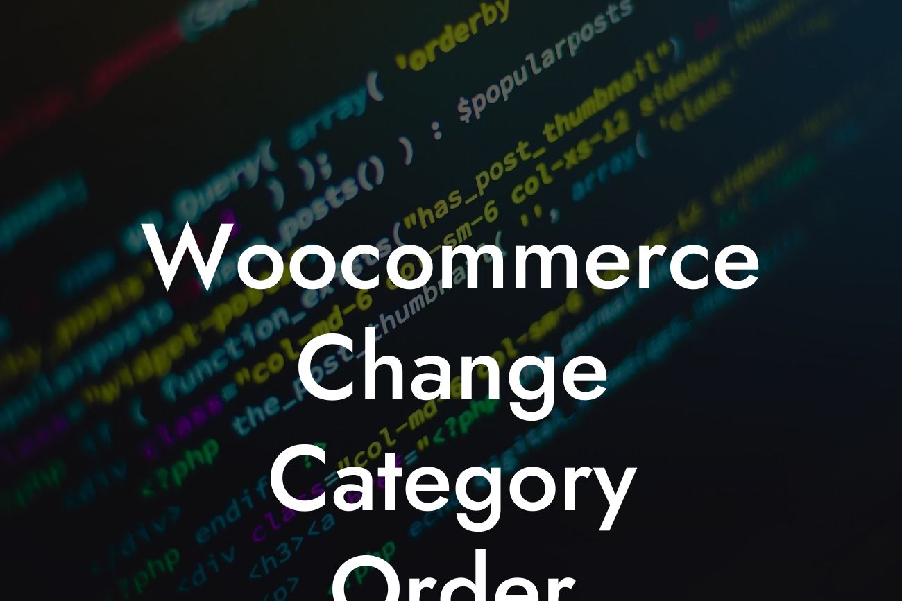 Woocommerce Change Category Order