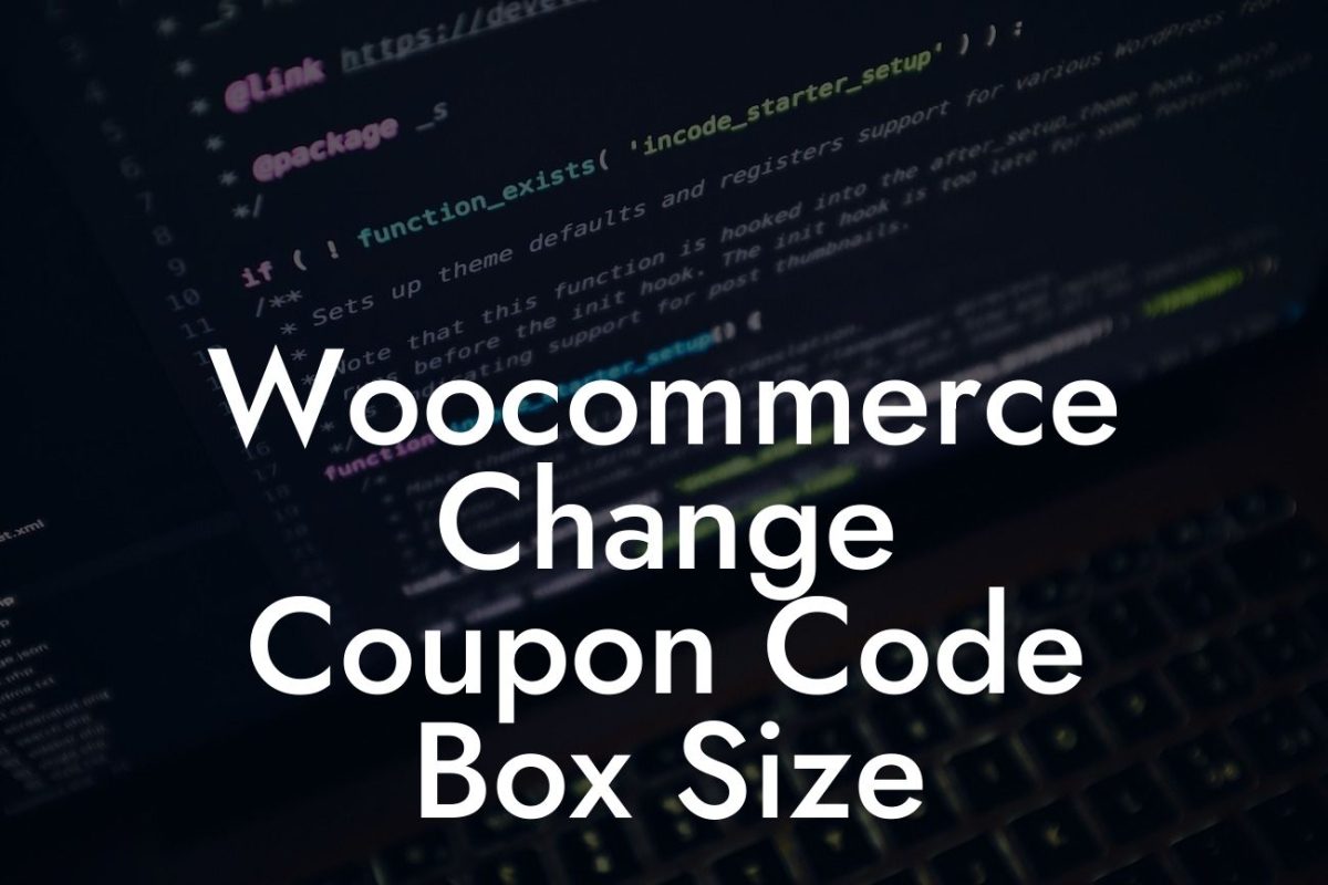 Woocommerce Change Coupon Code Box Size