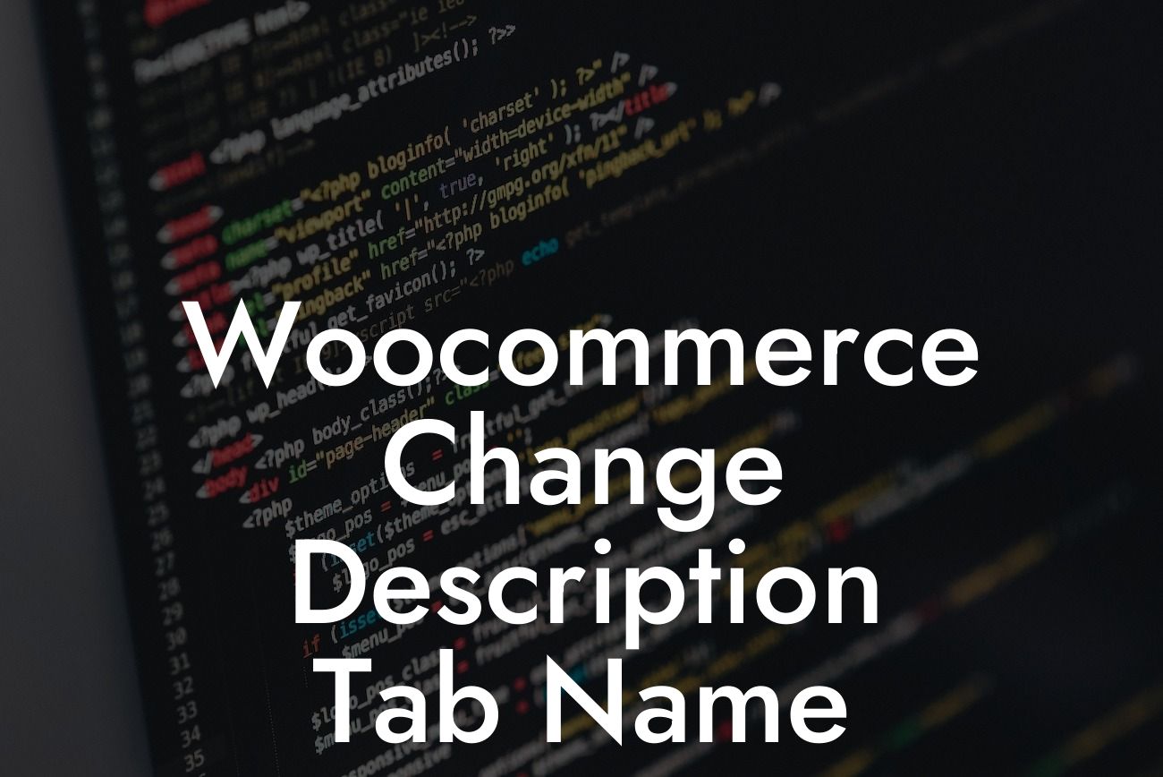 Woocommerce Change Description Tab Name