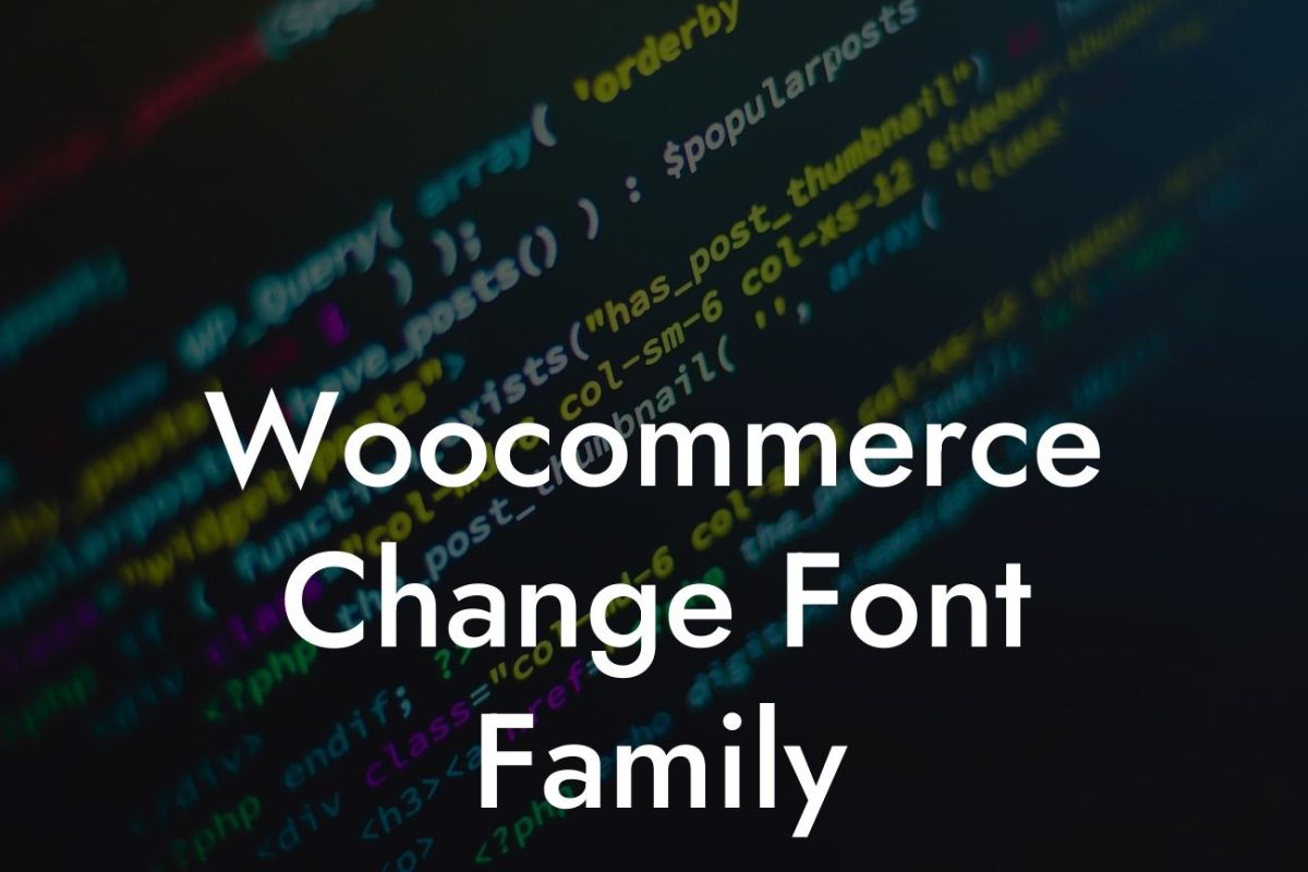 Woocommerce Change Font Family