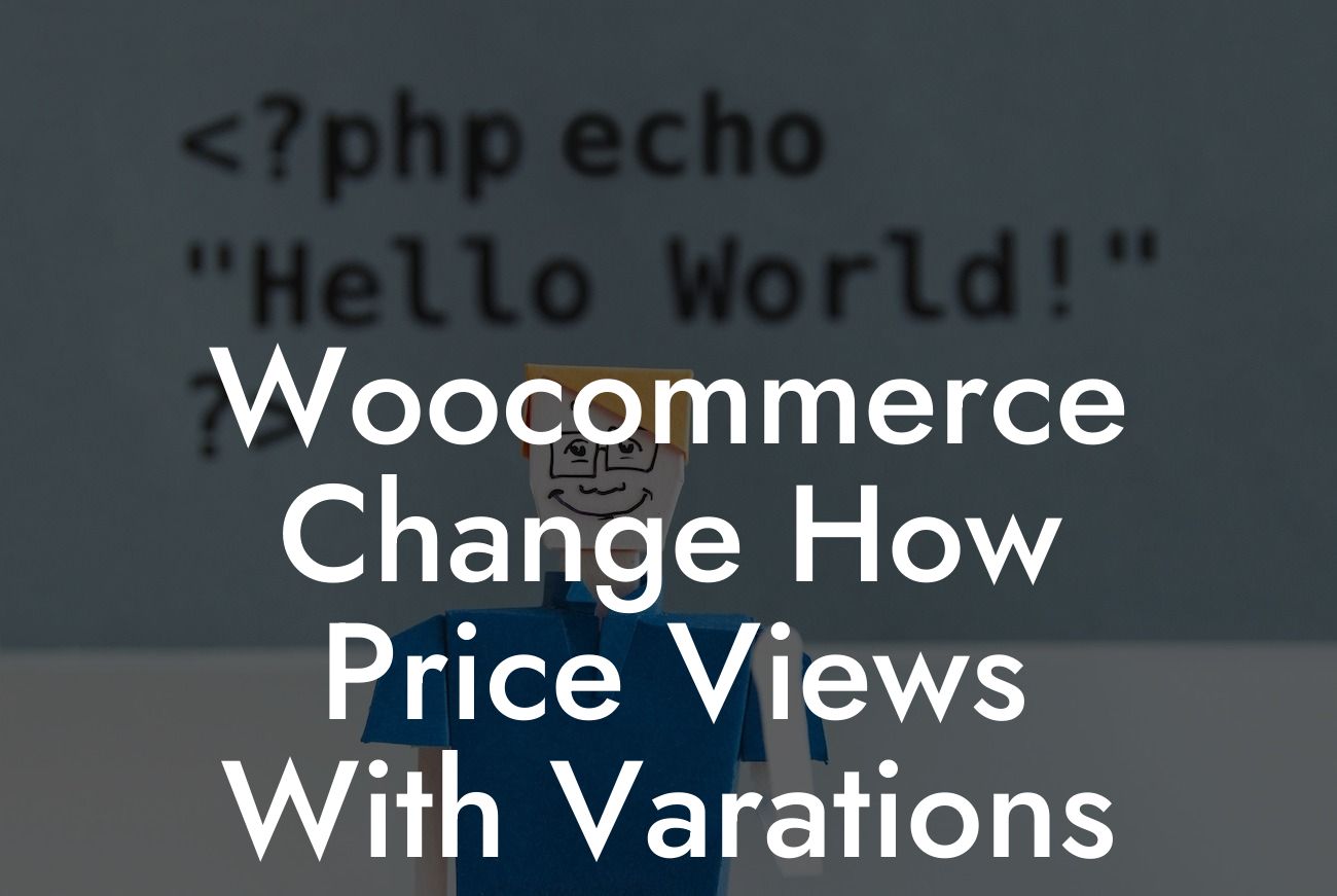 Woocommerce Change How Price Views With Varations