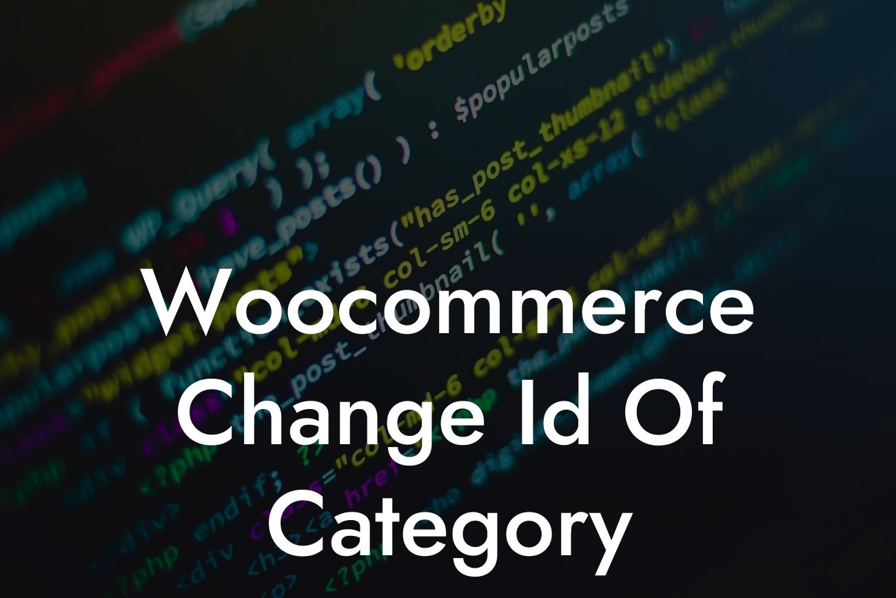 Woocommerce Change Id Of Category