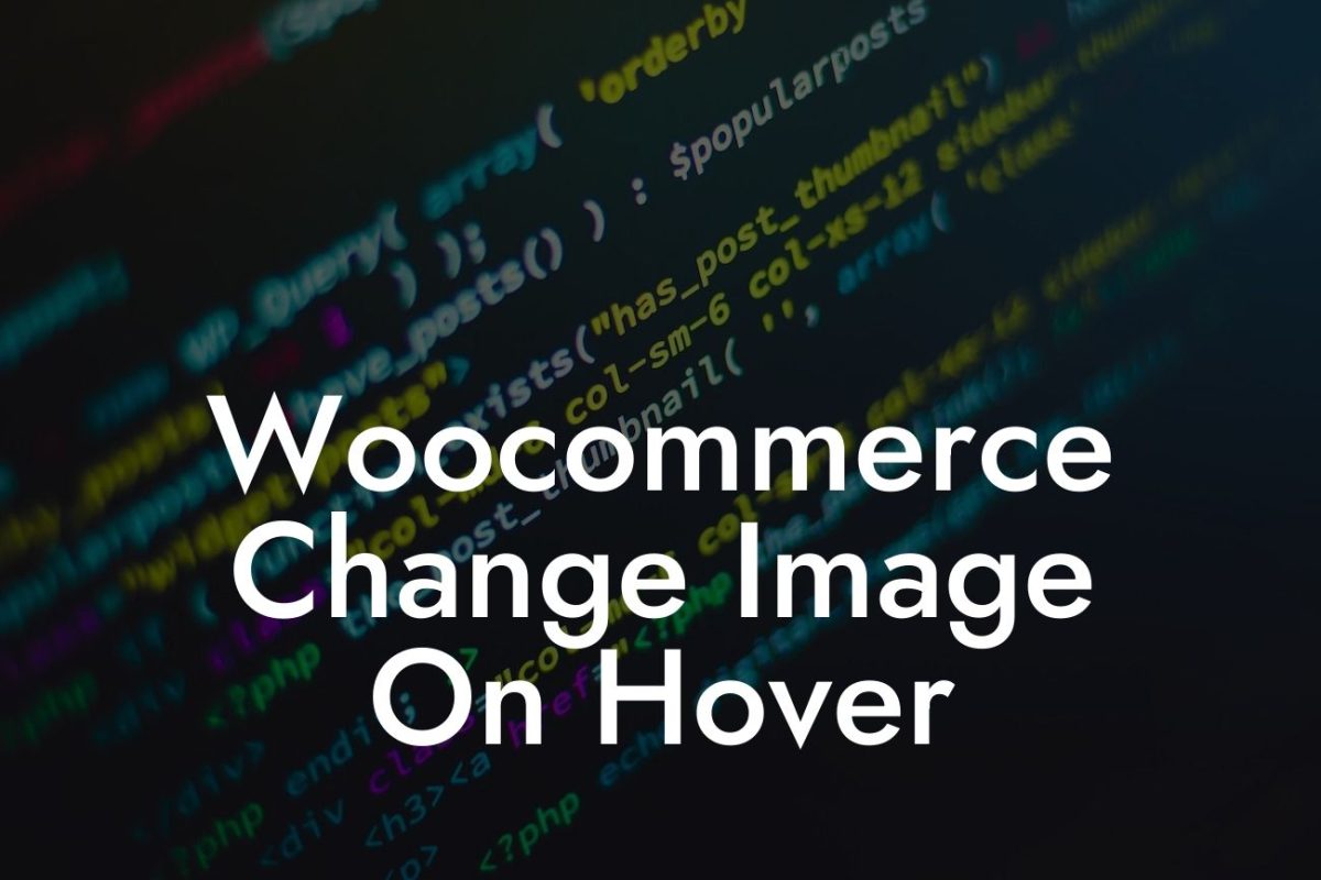 Woocommerce Change Image On Hover