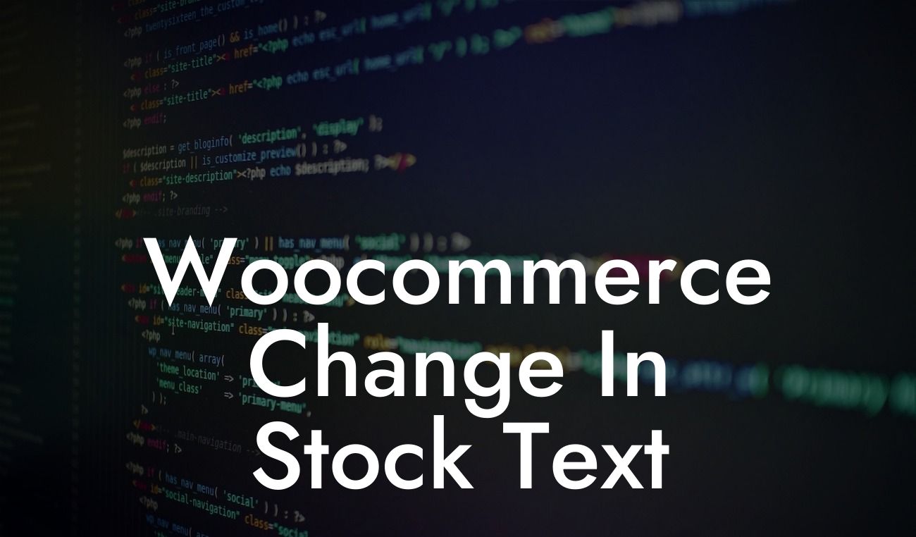 Woocommerce Change In Stock Text