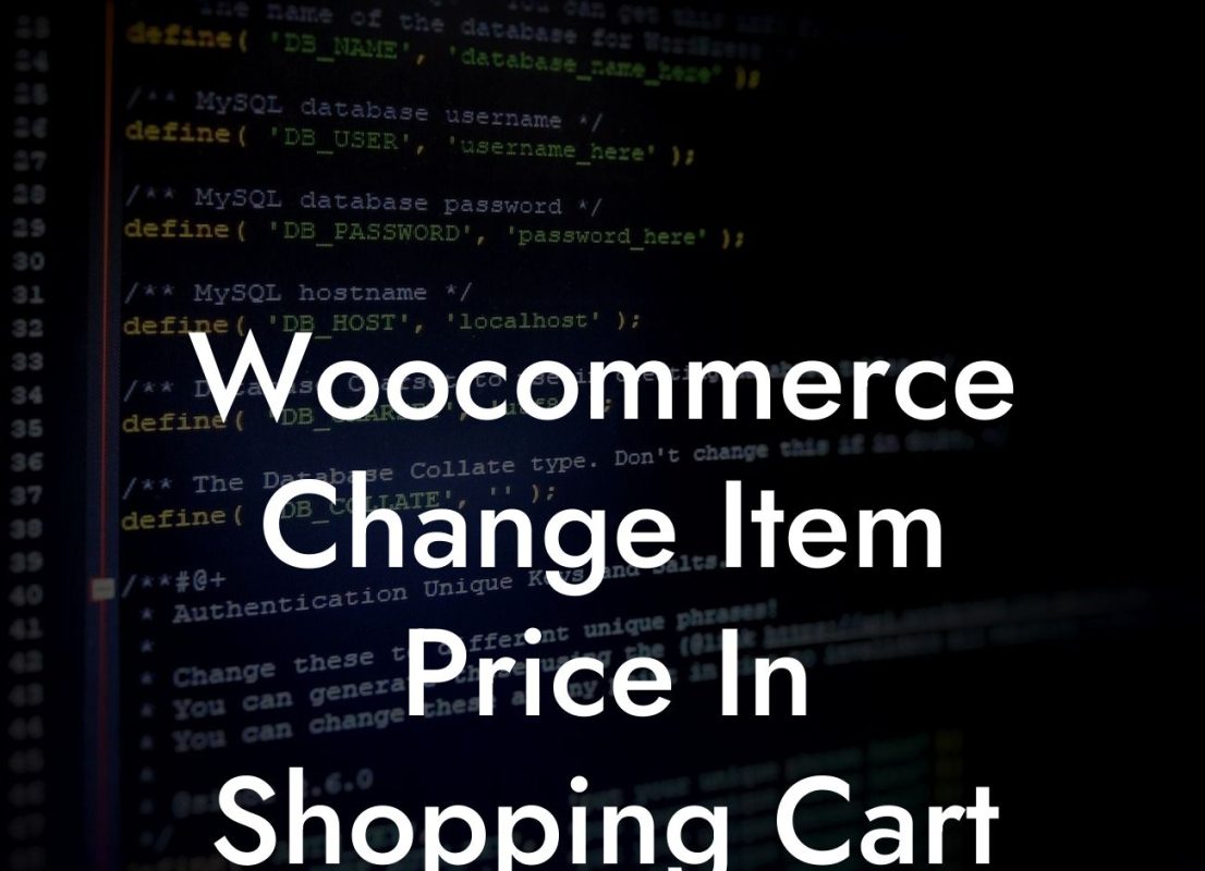 Woocommerce Change Item Price In Shopping Cart
