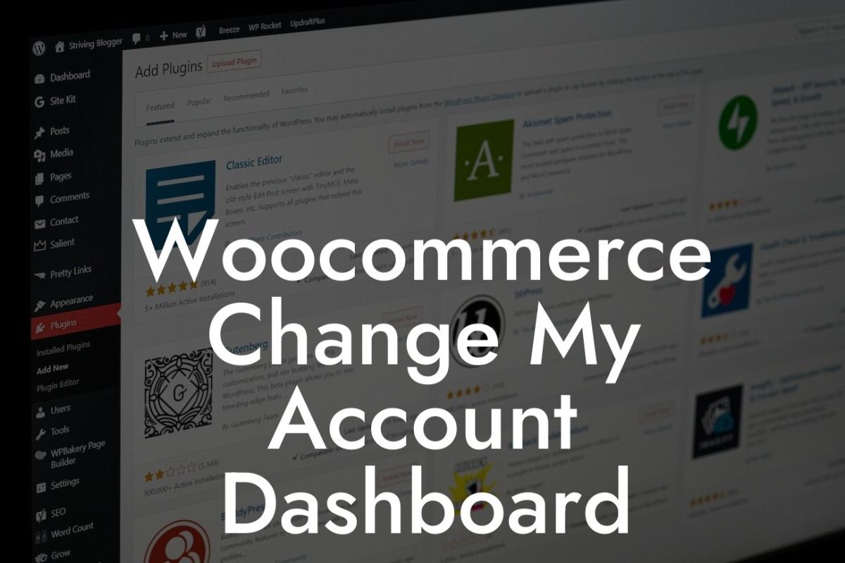 Woocommerce Change My Account Dashboard