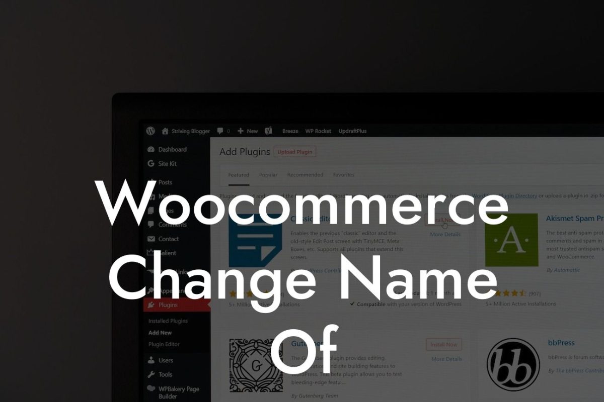 Woocommerce Change Name Of