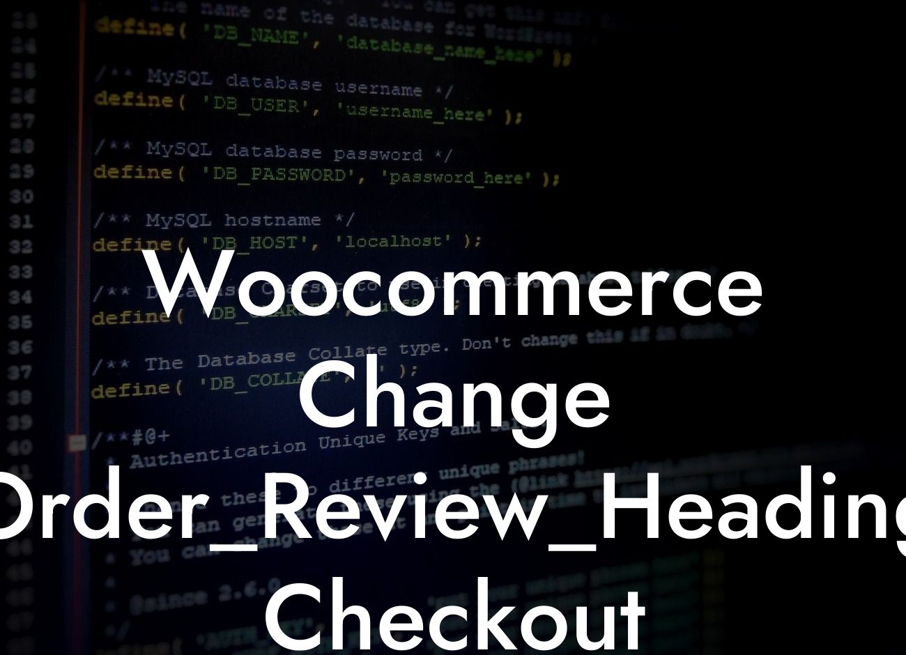 Woocommerce Change Order_Review_Heading Checkout