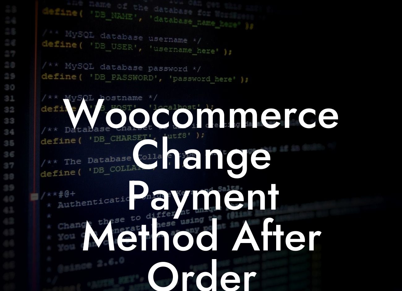 Woocommerce Change Payment Method After Order