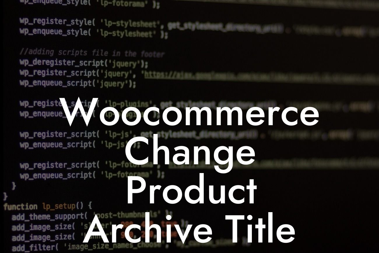 Woocommerce Change Product Archive Title