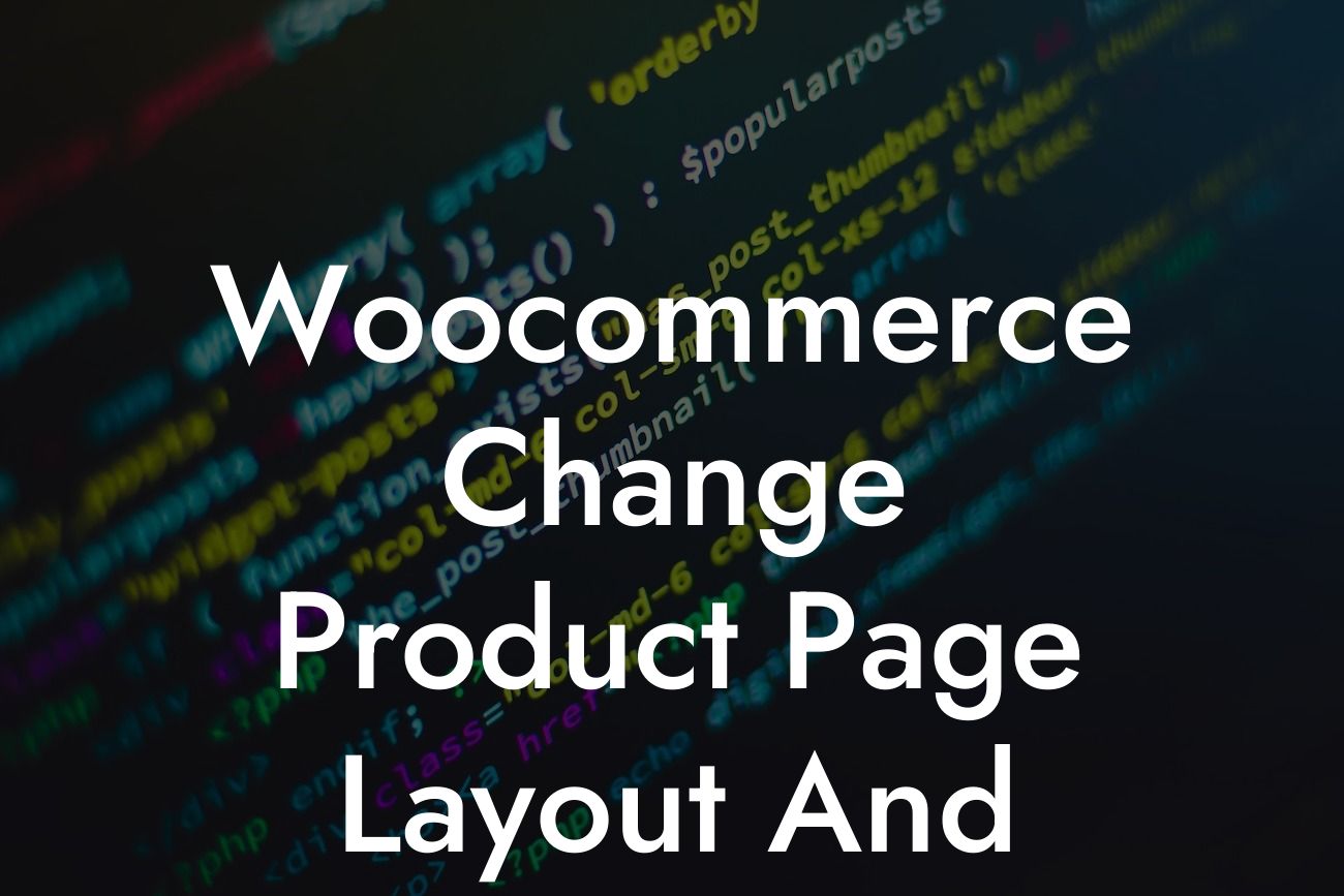 Woocommerce Change Product Page Layout And Colors