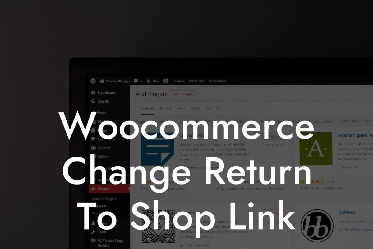 Woocommerce Change Return To Shop Link