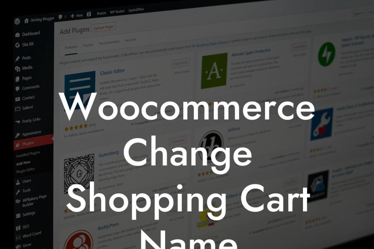 Woocommerce Change Shopping Cart Name