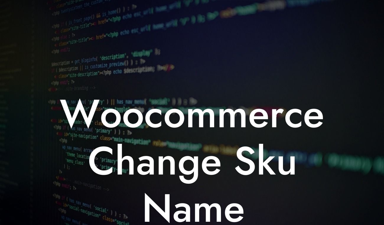 Woocommerce Change Sku Name