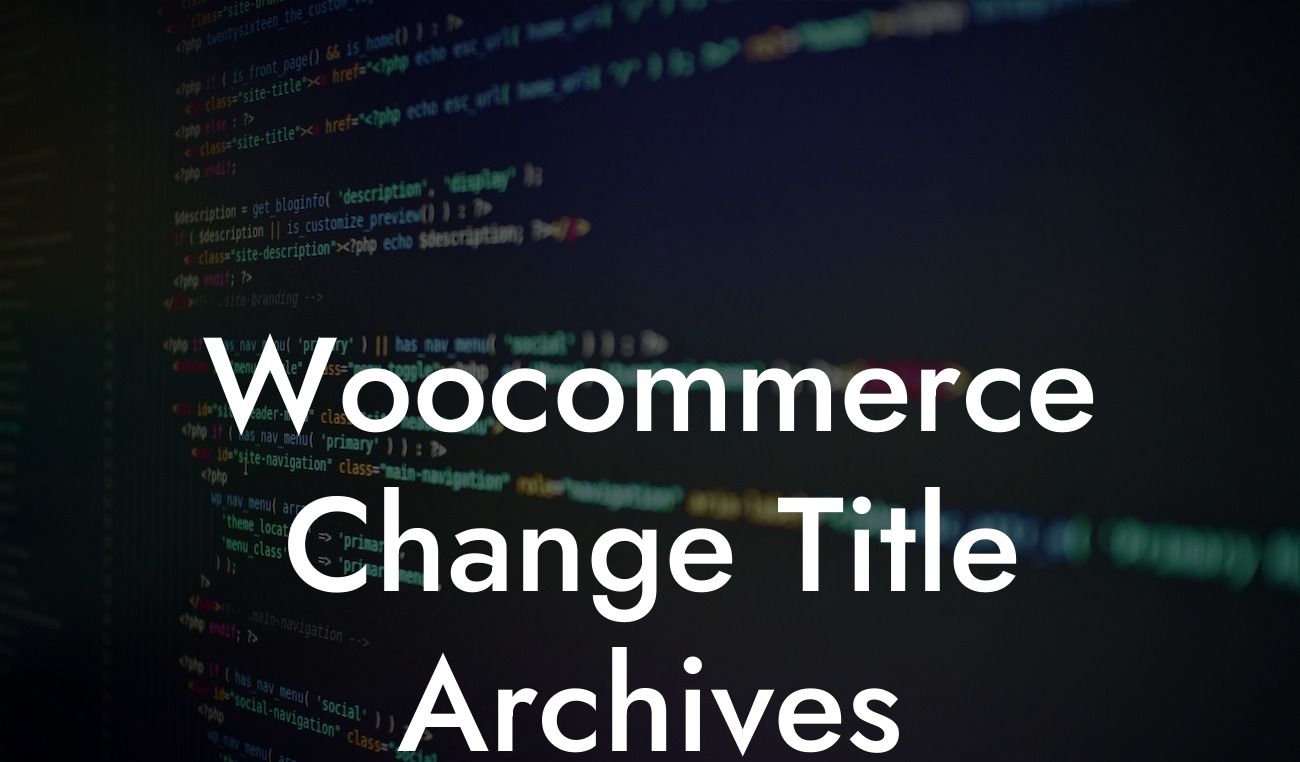 Woocommerce Change Title Archives