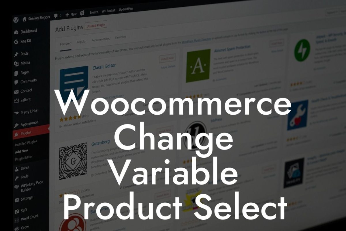 Woocommerce Change Variable Product Select