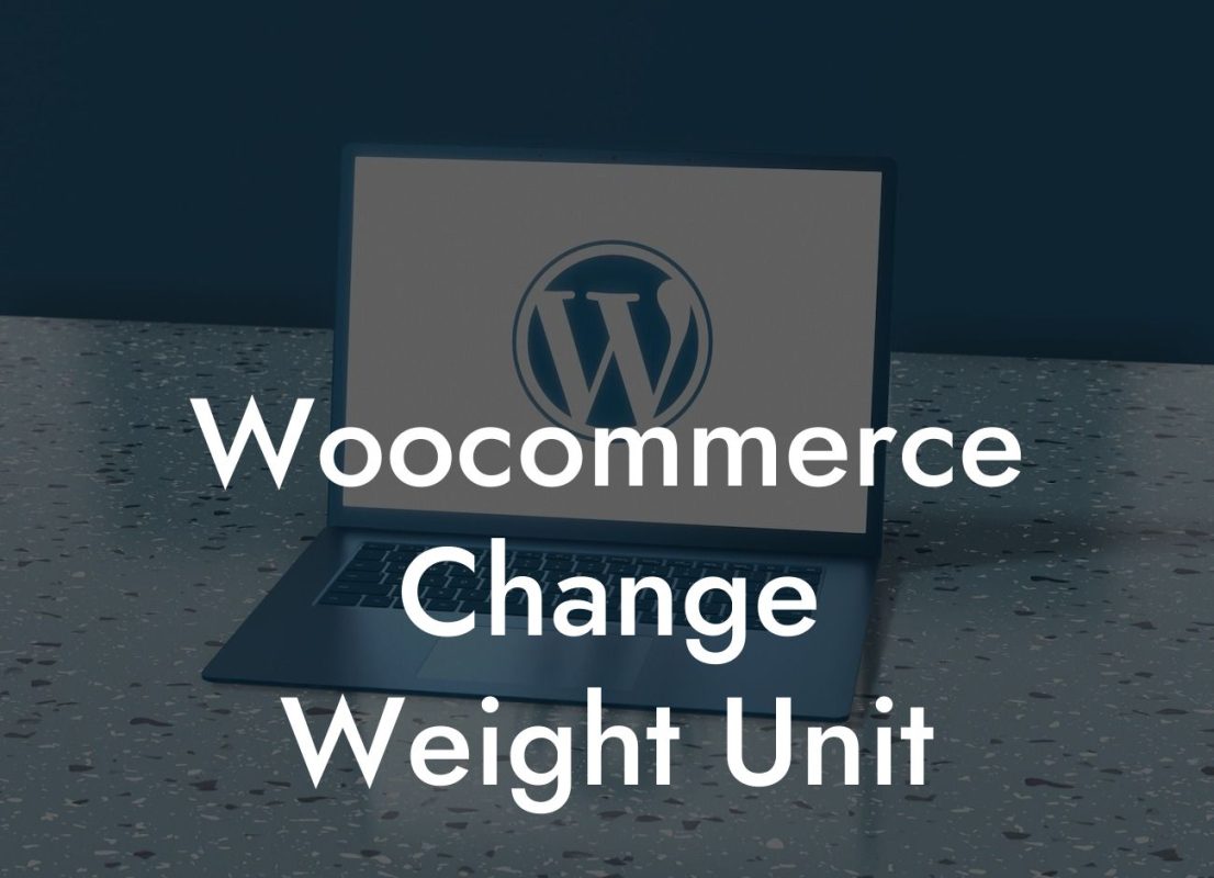 Woocommerce Change Weight Unit