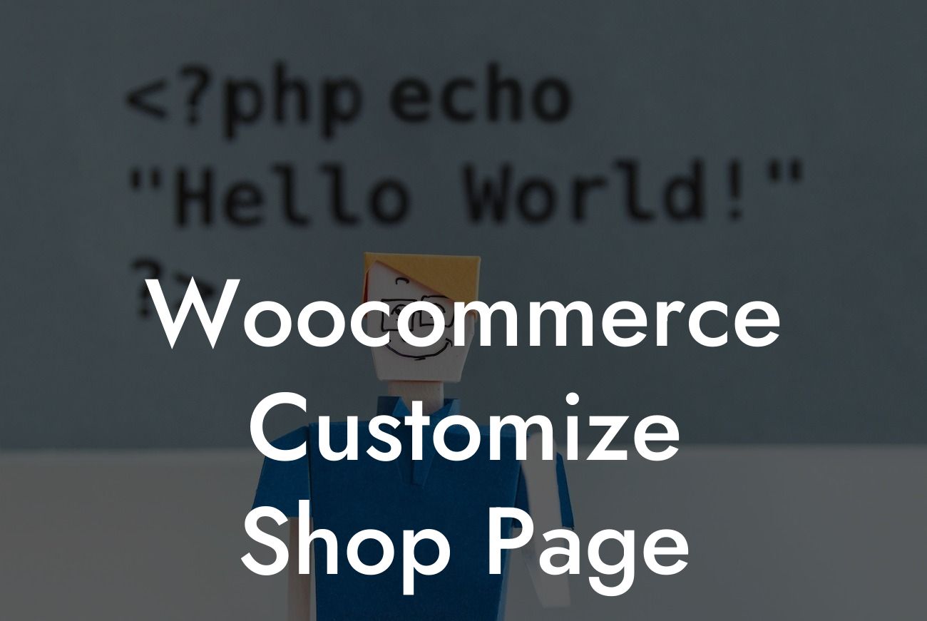 Woocommerce Customize Shop Page