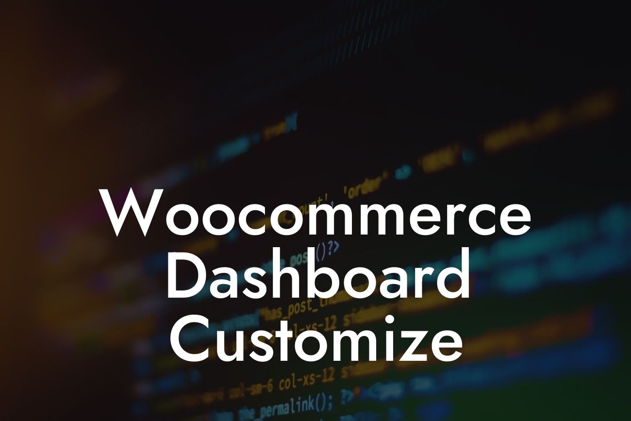 Woocommerce Dashboard Customize