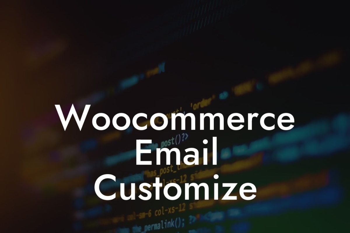 Woocommerce Email Customize