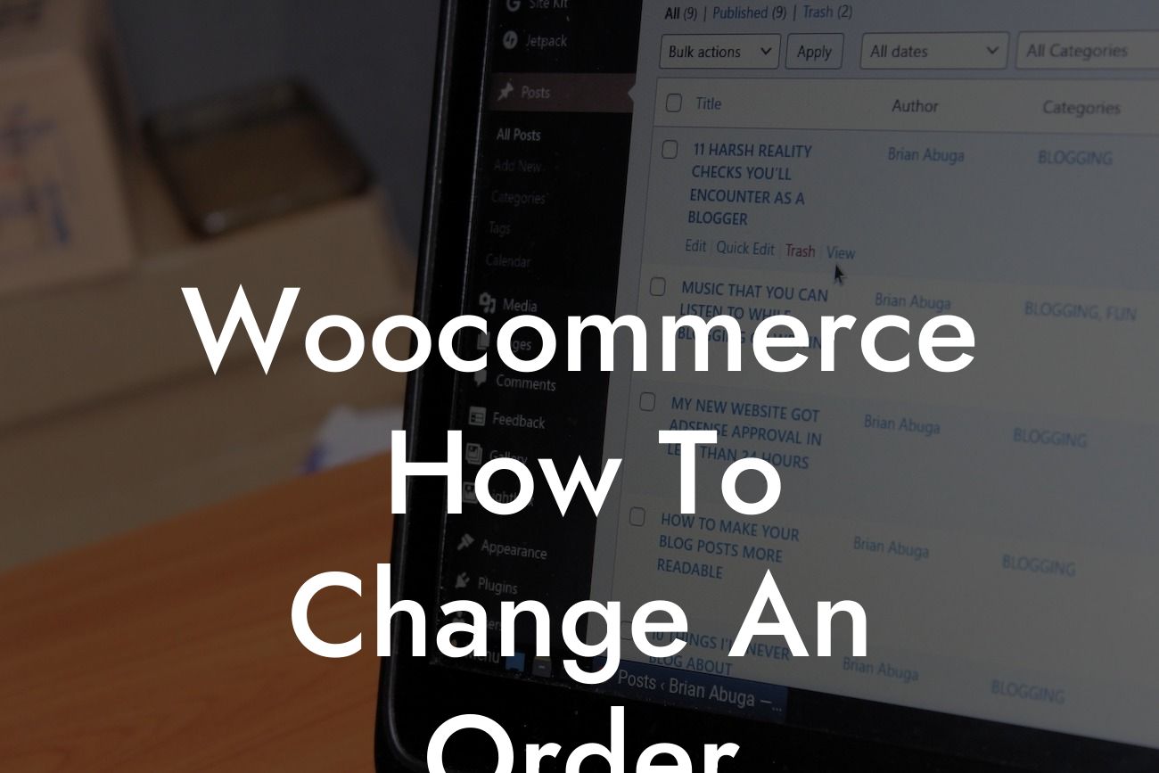 Woocommerce How To Change An Order