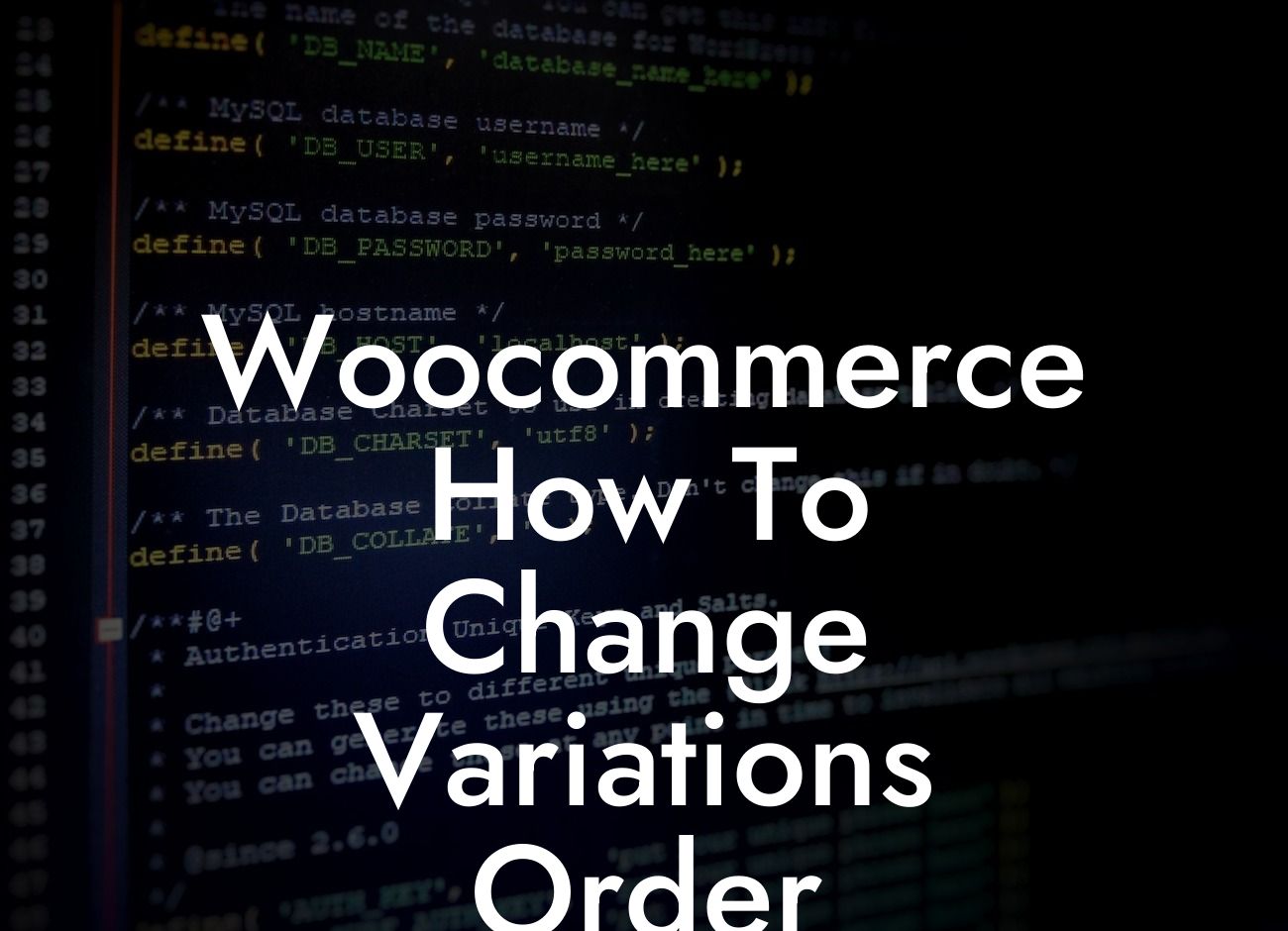 Woocommerce How To Change Variations Order