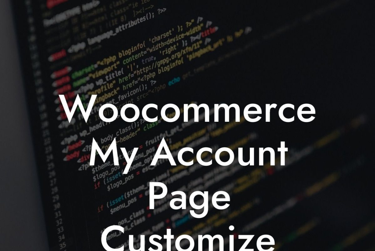 Woocommerce My Account Page Customize